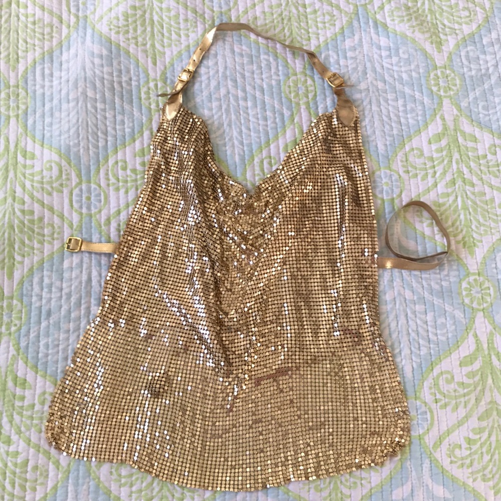 Gold mesh Piacere Di Piu halter top